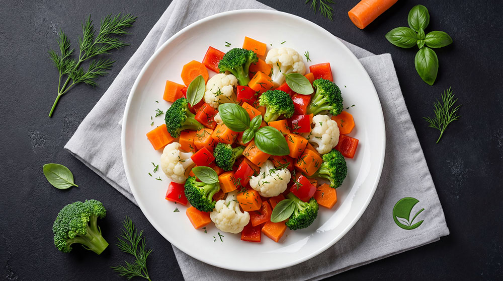 Duszony bukiet warzyw