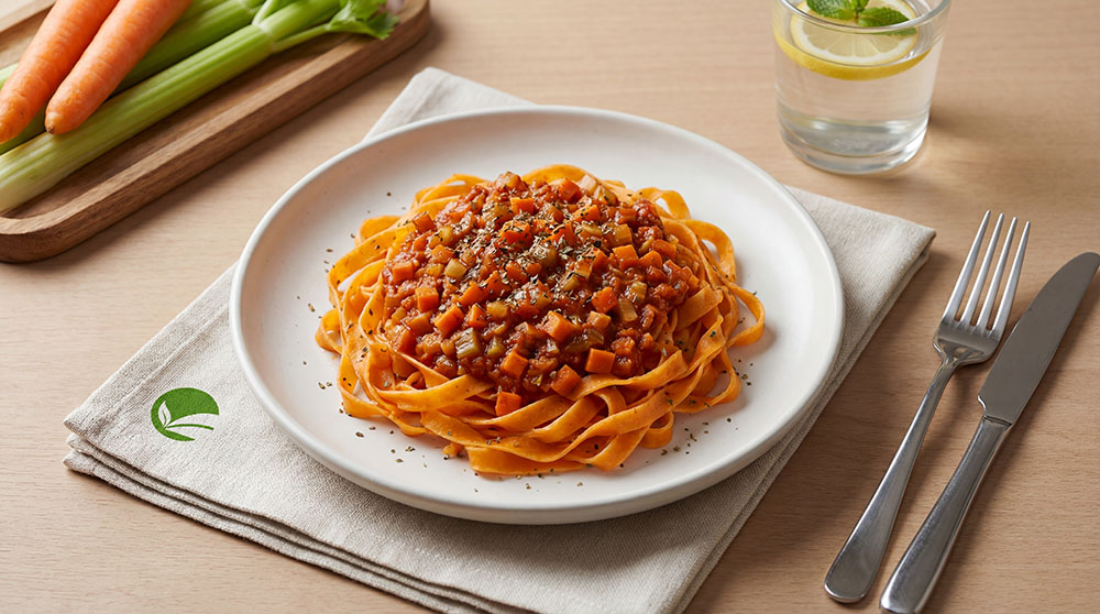 Tagiatelle z marchwi z sosem a'la bolognese