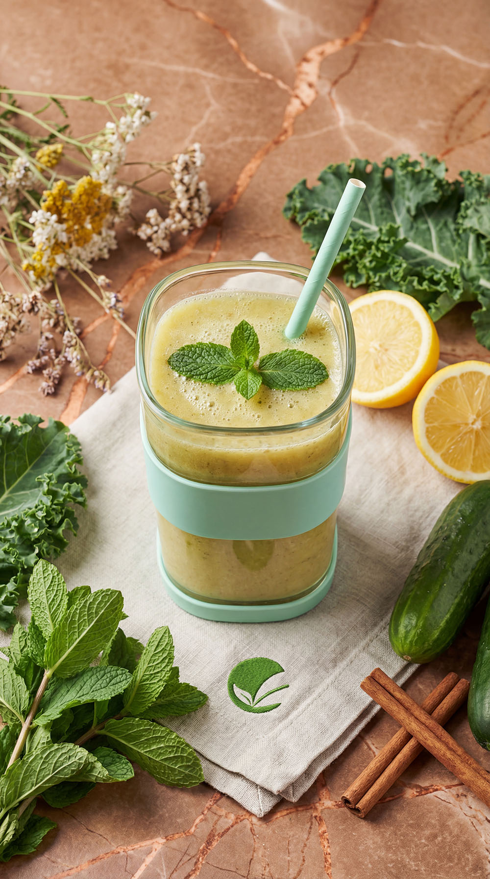 Orzeźwiające nawodnienie – koktajl z ogórka, jabłka i mięty