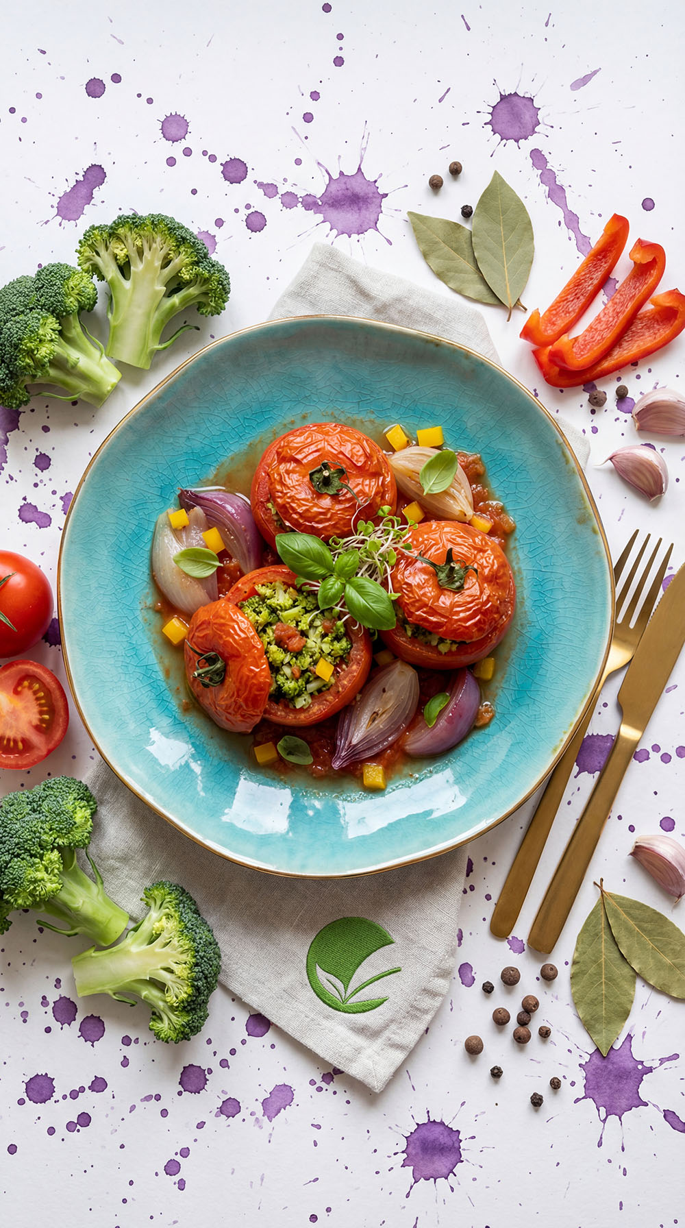 Pomidory faszerowane brokułami w lekkiej, warzywnej wersji