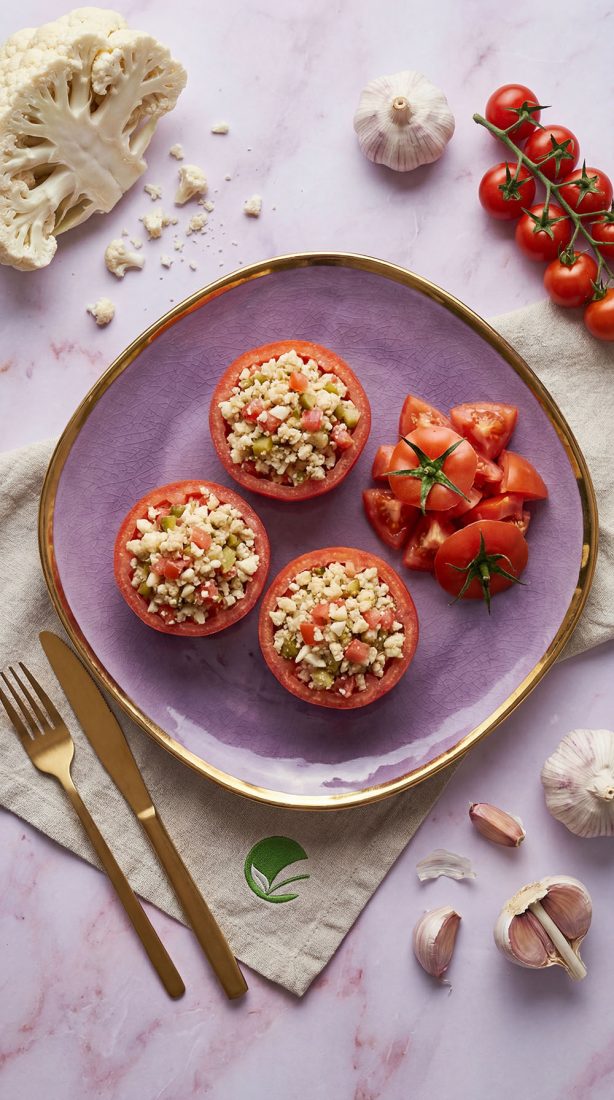 Pomidory faszerowane kalafiorem – lekkie postne danie bez tłuszczu