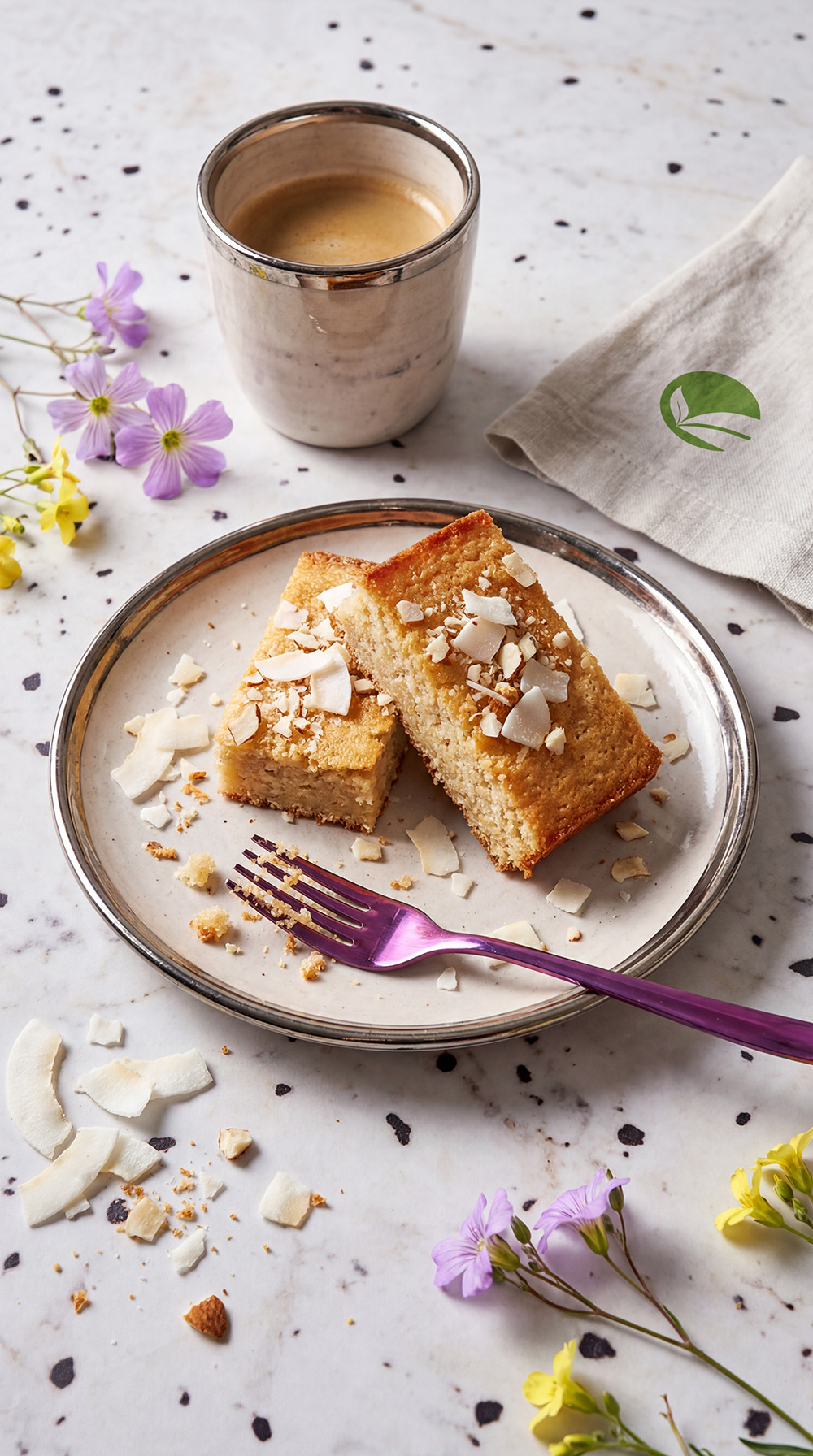 Keto migdałowe ciasto z delikatną nutą kokosa