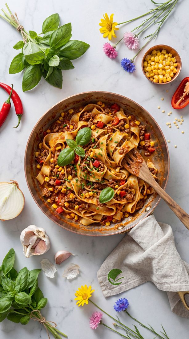 Kremowe pappardelle z wołowiną i papryką – obiad w diecie przy Hashimoto