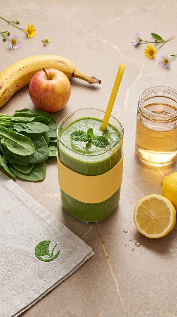 Zielone smoothie jabłko banan szpinak