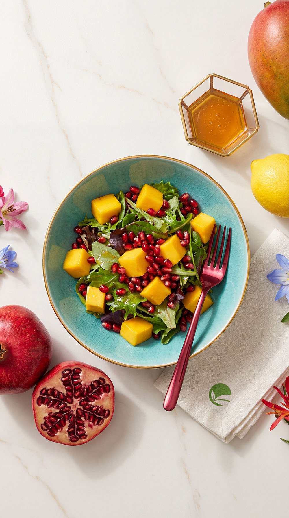 Sałatka z mango i granatem – podwieczorek w diecie przy Hashimoto