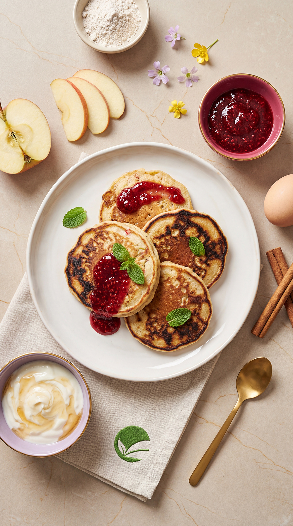 Puszyste placuszki z jabłkiem i cynamonem