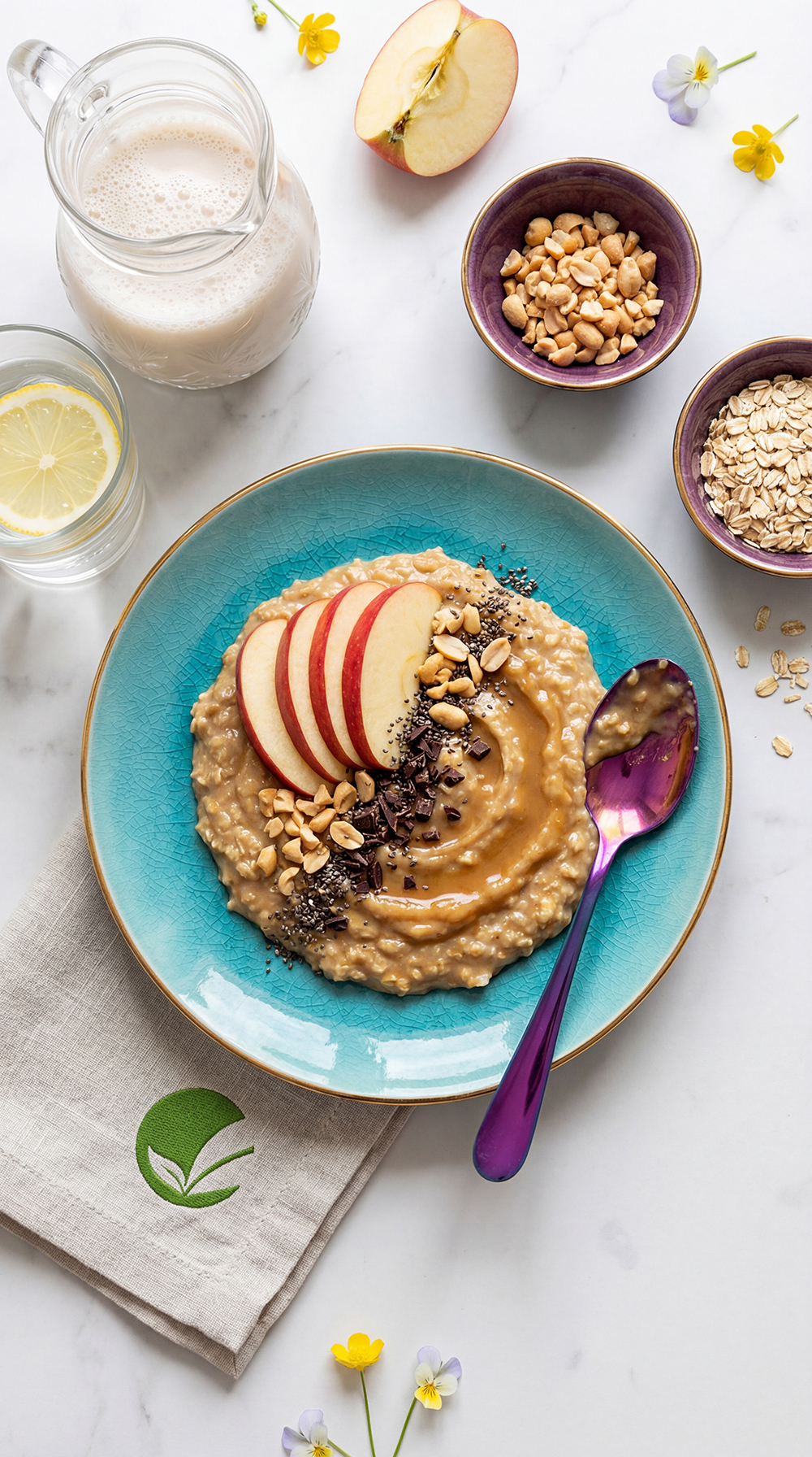 Owsianka budyniowa słony karmel z jabłkiem – śniadanie Hashimoto