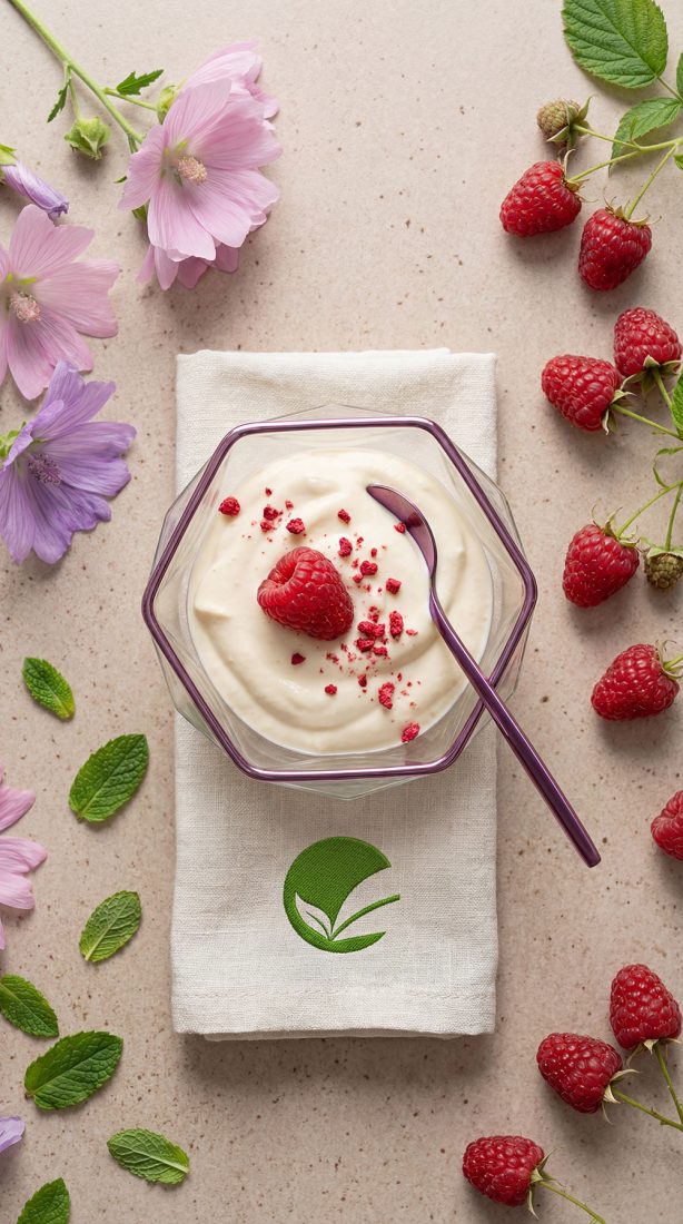 Keto krem śmietankowy z liofilizowaną maliną – szybka przekąska low carb