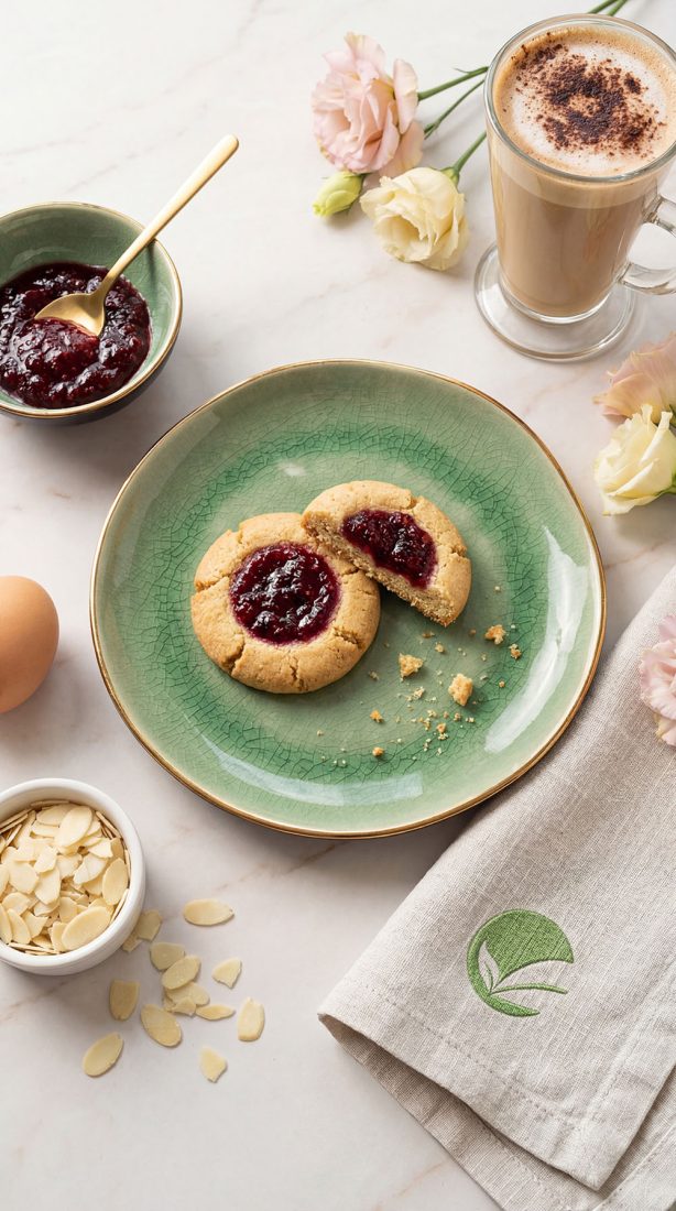 Keto ciasteczka z konfiturą jagodową – niskowęglowodanowy podwieczorek