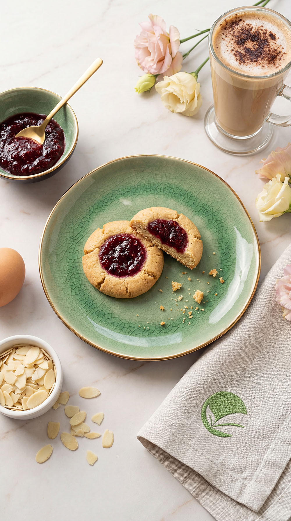 Keto ciasteczka z konfiturą jagodową – niskowęglowodanowy podwieczorek