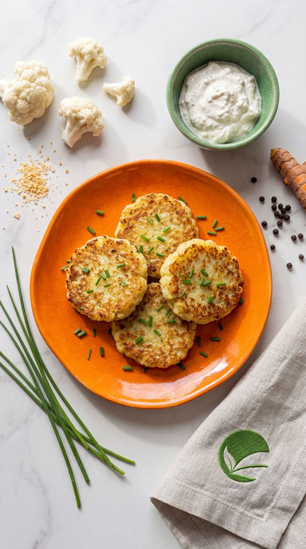 Keto kalafiorowe hash browns z kwaśną śmietaną – chrupiący podwieczorek KETO