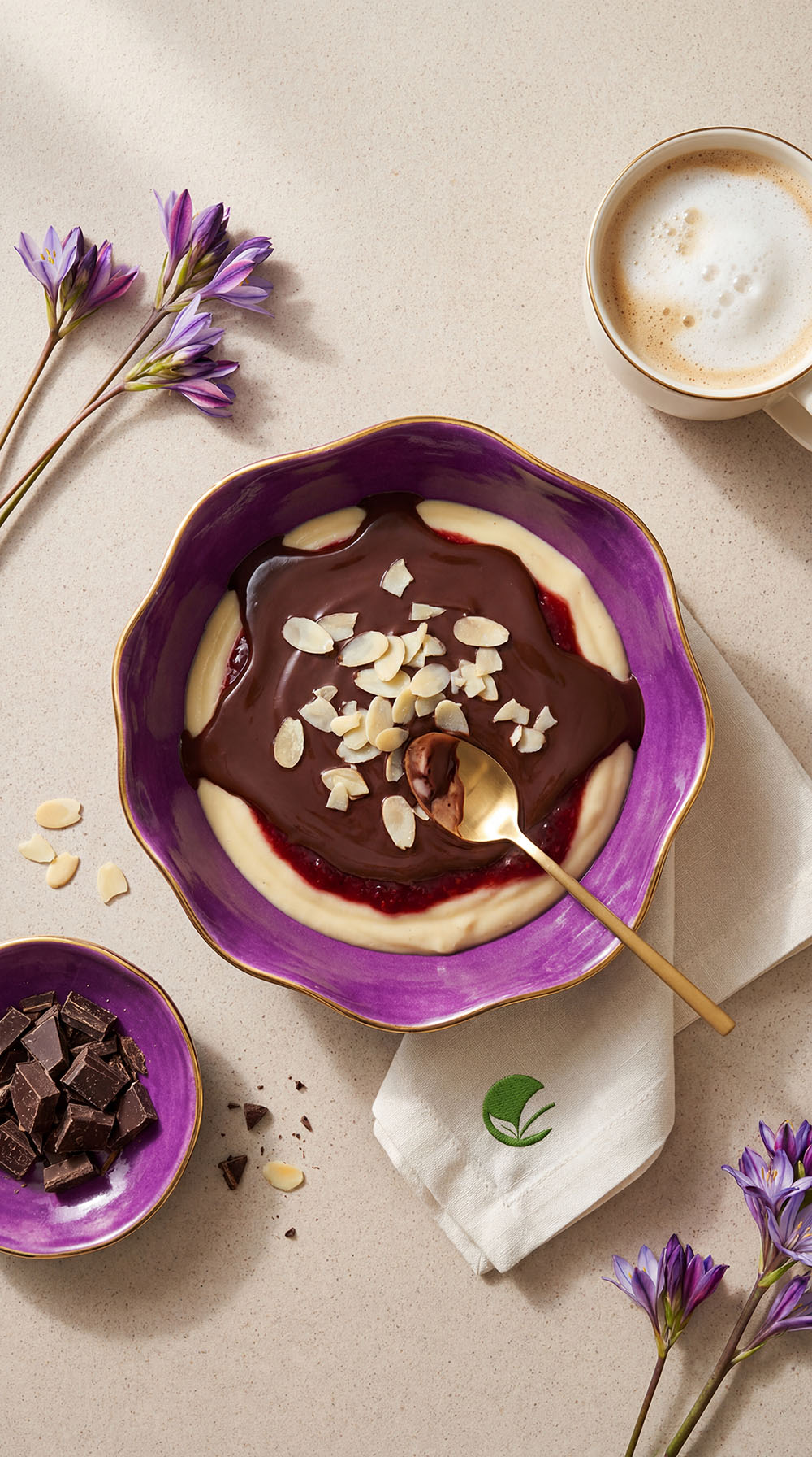 Waniliowy krem z maliną i sosem czekoladowym – deser przy Hashimoto