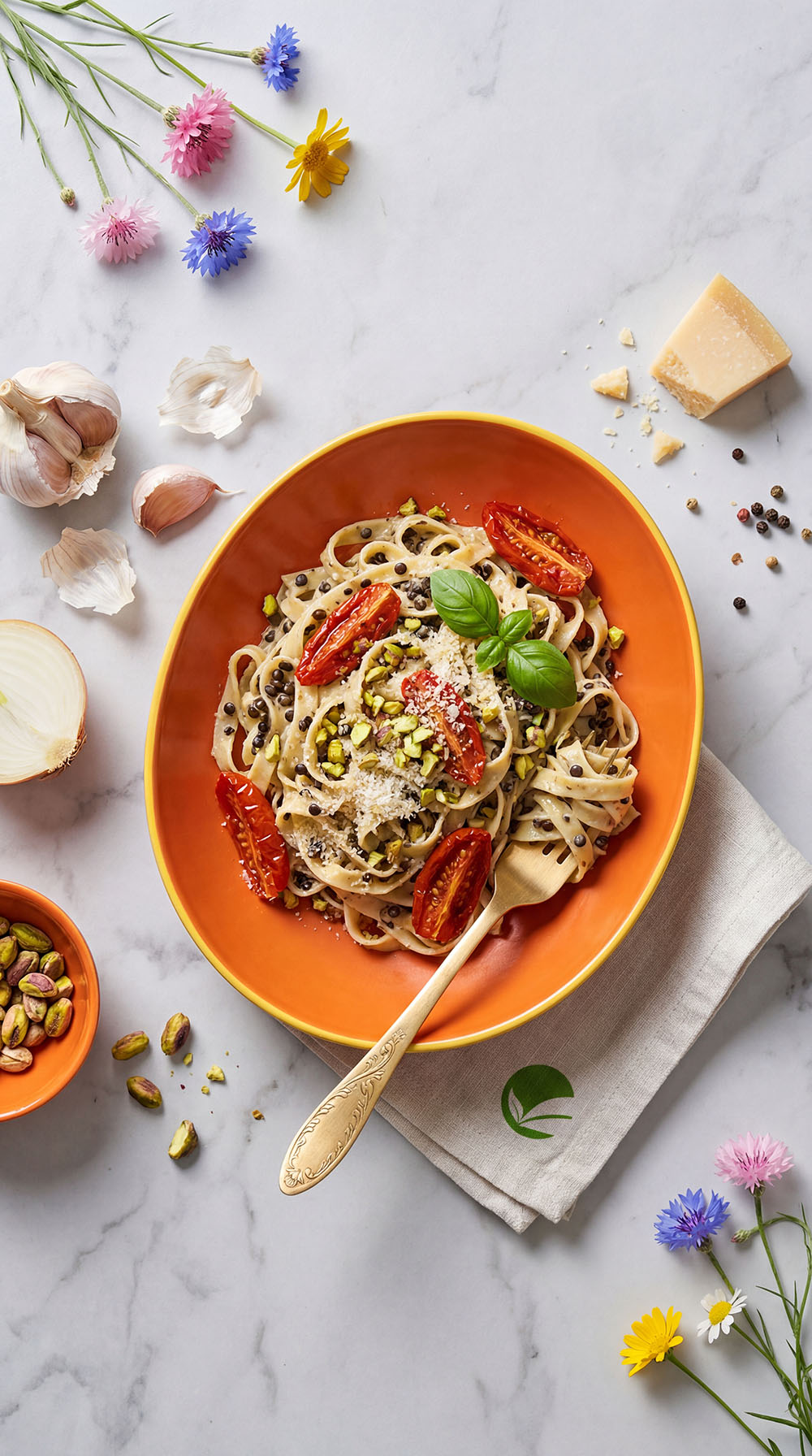 Kremowe tagliatelle z czarną soczewicą – obiad w diecie przy Hashimoto