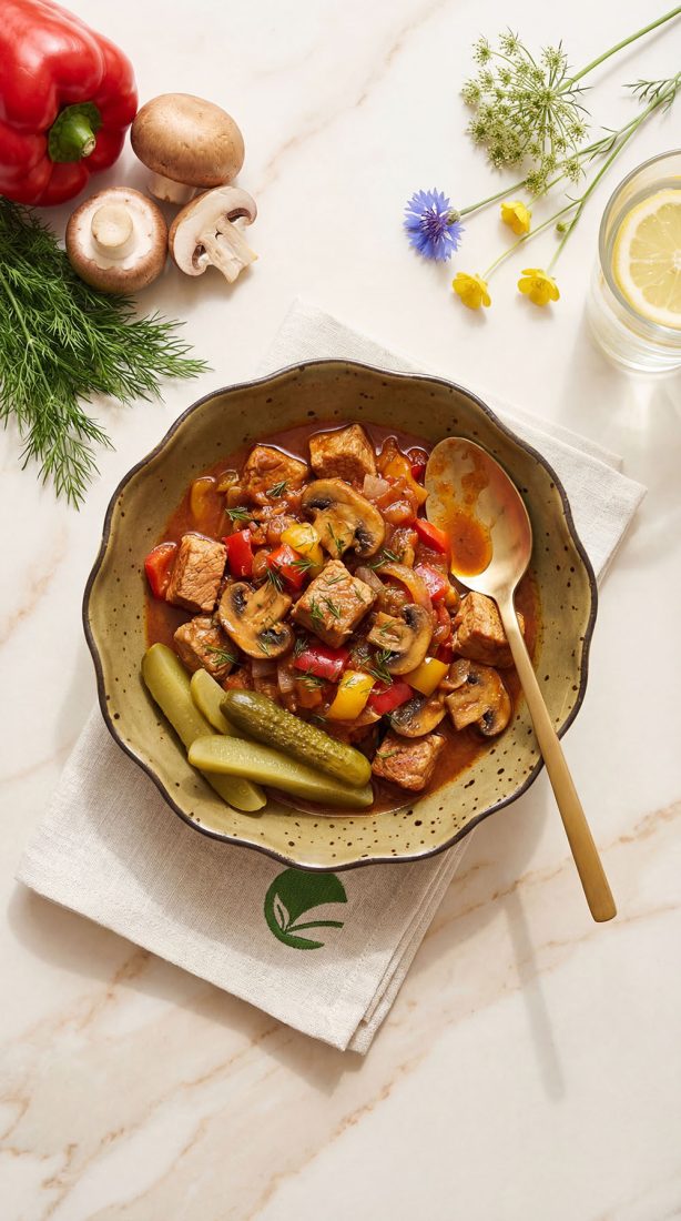 Keto gulasz z karkówki i pieczarek – sycący obiad low carb