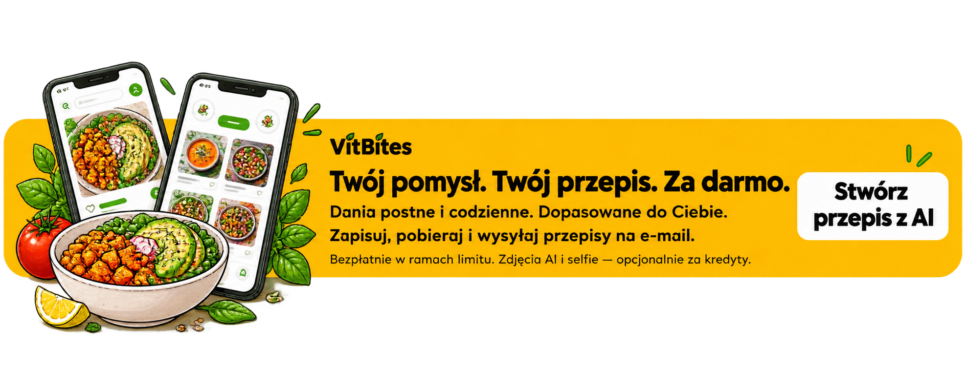 VitBites — Twój pomysł. Twój przepis. Za darmo.