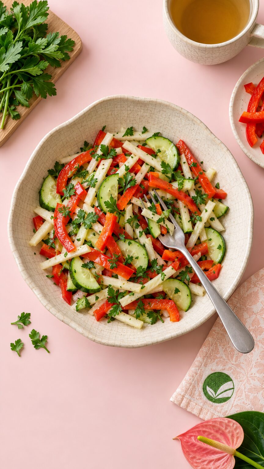 Chrupiąca papryka z kalarepą i natką pietruszki